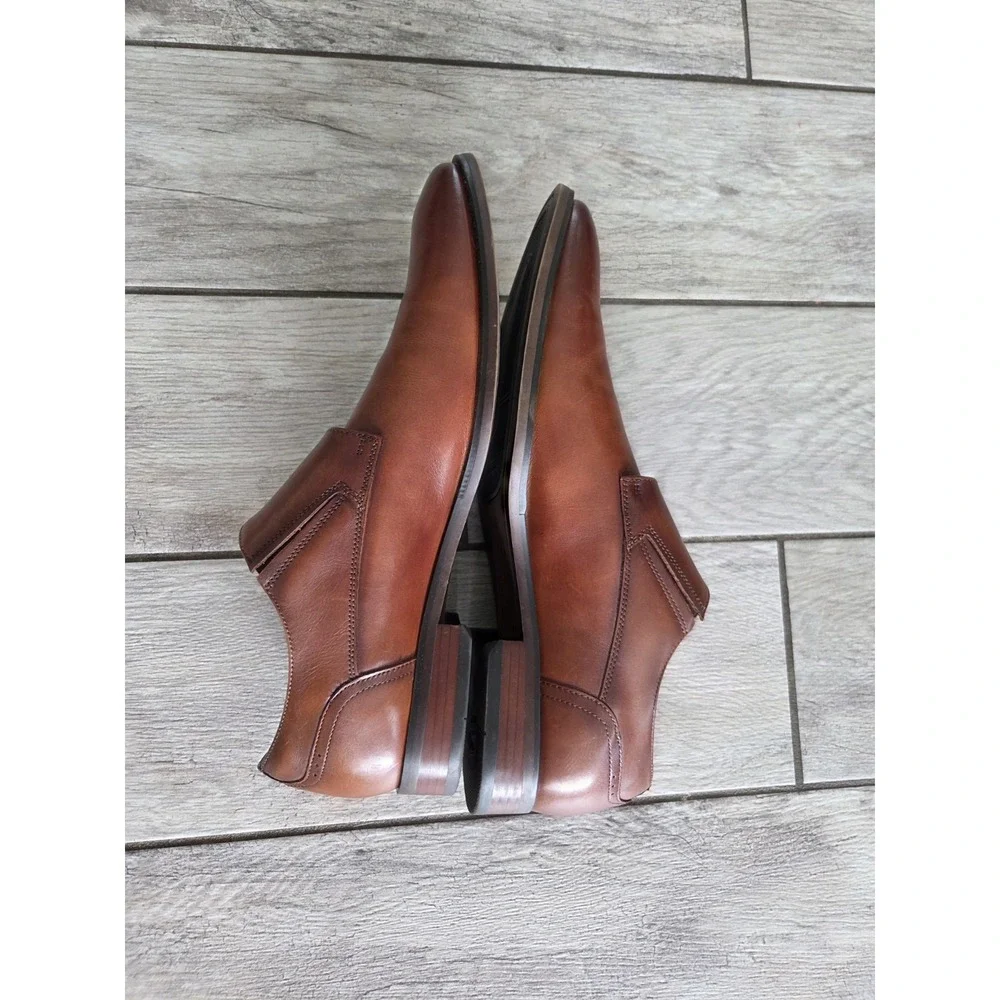 Florsheim Sorrento Brown Leather Plain Toe Single Monk Strap Dress Shoes Men 12M